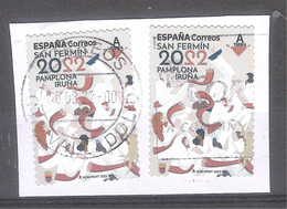 España 2022- 2 Sellos Usados- Fiestas Populares San Fermin En Pamplona-Espagne-Spain-Spanje-Spagna - Used Stamps
