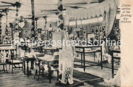 LADIES SECTION AT THE BOMBAY EXHIBITION OLD B/W POSTCARD INDIA USED 1912 GLASGOW - Esposizioni