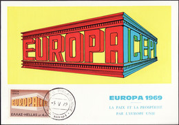 Grèce - Griechenland - Greece CM 1969 Y&T N°983 - Michel N°1005 - 4,50d EUROPA - Cartes-maximum (CM)