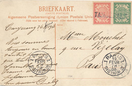 Nederlands Indië - 1908 - 5c & 2,5c Cijfer Op Ansicht Van L TANGERANG Naar Paris / France - Chineesche Kerk Te Djambi - Indie Olandesi