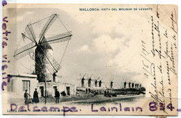 -  Mollorca - Vista Del Molinar De Levante, Carte Rare, Précurseur, Moulins à Vent, écrite, 1912, Anim, TBE, Scans. - Mallorca