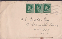 GB 1937 Domestic COVER With Edward VIII 7/2d X 3 @D3830 - Covers & Documents