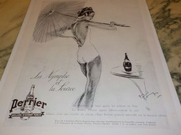 ANCIENNE PUBLICITE LA NYMPHE ET LA SOURCE  PERRIER   1936 - Perrier