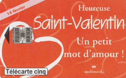 FRANCIA. Gn276. Saint-Valentin Hall Mark. 5U. 11-1996. 18000 Ex. (874). - Telefoonkaarten Voor Particulieren