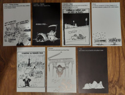 7 Cartes Postales (9 X 14) Dessin Extrait De L'album Fin De Parties De B. Chenez - Altri & Non Classificati