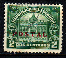 ECUADOR - 1929 - PALAZZO DELLE POSTE CON SOVRASTAMPA "POSTAL" - OVERPRINTED - USATO - Ecuador
