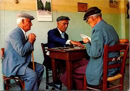 (1 K 66 ) (OZ) Greece / Grèce / Ελλάδα  (posted To France 1971) - Café Et Cartes / Men In Coffee Shop Playing Card Games - Cartes à Jouer