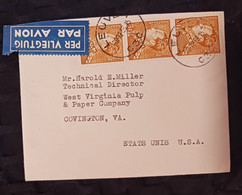 J) 1956 BELGIUM, STRIP OF 3, AIRMAIL, CIRCULATED COVER, FROM BELGIUM TO USA - Non Classificati