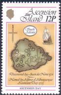 150 Ascension Island Map Carte Ile Voilier Sailing Ship MNH ** Neuf SC (ASC-11) - Islands