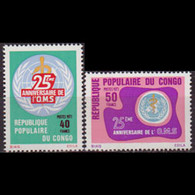 CONGO PR. 1973 - Scott# 276-7 WHO 25th. Set Of 2 MNH - Neufs