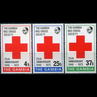 GAMBIA 1973 - Scott# 298-300 Red Cross 25th. Set Of 3 MNH - Gambia (1965-...)