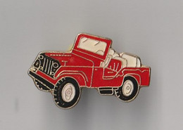 PIN'S THEME AUTOMOBILE  VOITURE 4 X 4   JEEP  ROUGE - Altri