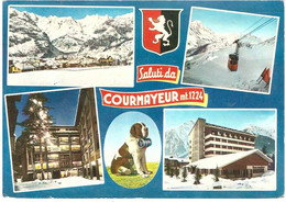 £40 TRATTATI DI ROMA CARTOLINA PER ESTERO SALUTI DA COURMAYEUR - Souvenir De...