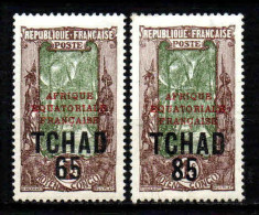 Tchad  - 1925 -  Tb AEF Surch-  N° 45/46 - Neufs* - MLH - Ungebraucht