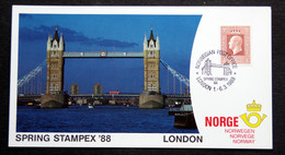 Norway 1988 Card For Stamp Exhibition SPRING STAMPEX 88 LONDON ( Lot 3179 ) - Storia Postale