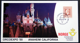 Norway 1988 Card For Stamp Exhibition ORCOEXPO 88 ANAHEIM CALIFORNIA ( Lot 3179 ) - Brieven En Documenten