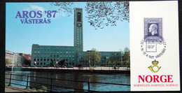 Norway 1987 Card For Stamp Exhibition AROS 87 VÅSTERÅS( Lot 3179 ) - Briefe U. Dokumente