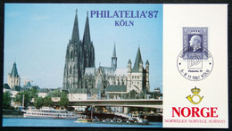 Norway 1987 Card For Stamp Exhibition  PHILATELIA 87 KØLN( Lot 3179 ) - Lettres & Documents