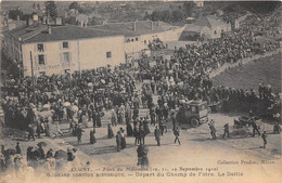 71-CLUNY- FÊTES DU MILLENAIRE 10/11/12/ SEP 1910- GRAND CORTEGE HISTORIQUE DEPART DU CHAMP DE FOIRE LE DEFILE - Cluny