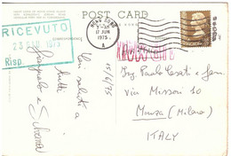 1975 HONG KONG CARTOLINA PER ITALIA - Lettres & Documents
