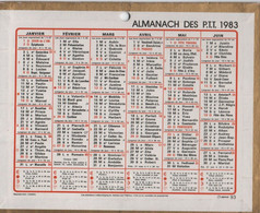 Almanach Des PTT/Petit Calendrier Mural Recto-Verso/ Oberthur 93/1983             CAL497 - Formato Piccolo : 1981-90