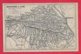 CARTE PLAN 1925 - MONTAGNE DE LURE - MONTBRUN SISTERON SAULT BANON SEDERON PEYRUIS - Carte Topografiche