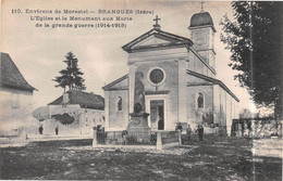 BRANGUES (Isère) - L'Eglise Et Le Monument Aux Morts De La Grande Guerre (1914-1918) - Environs De Morestel - Brangues