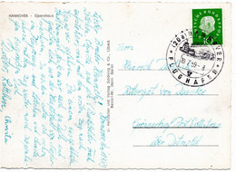 54767 - Bund - 1959 - 10Pfg Heuss III EF A AnsKte HWSt HANNOVER FLUGHAFEN -> Wallentrup - Other (Air)