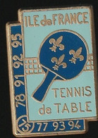 75346-Pin's-Ile De France..Tennis De Table.signé E.S France. - Tafeltennis