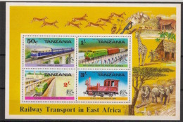 TANZANIA - 1976 - N°Mi. Bloc 3 (62) - Trains - Neuf Luxe ** / MNH / Postfrisch - Treni