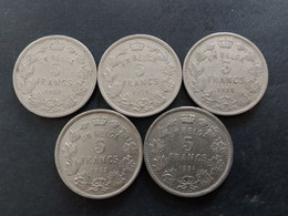 5 FRANCS Belgique,série Complète.(1930 à 1934) - 5 Francs & 1 Belga