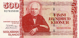 ICELAND 2001 58a.4 500 KRONUR UNC BANKNOTE - IJsland