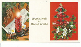 JOYEUX NOEL : Petite Vue Bougie Et Sapin Rouge 147x80 - Santa Claus