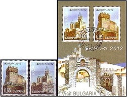 BULGARIA - 2012 - EUROPE-CEPT - Castles - Set + Bl Obl. - Oblitérés