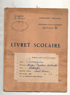 Livret Scolaire Académie De Rennes Enseignement Secondaire Année 1951 - Diploma & School Reports