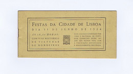 P37_I) Portugal Festas Da Cidade De Lisboa 1934 Cortejo Historico De Viaturas De Bombeiros - Livres Anciens