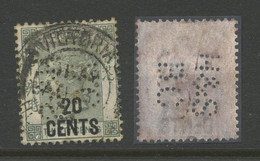 HONG KONG PERFINS -  20c On 30c QV Stamp With Perfin Of Hong Kong & Shanghai Bank - Autres & Non Classés