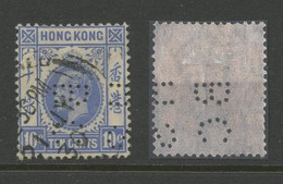 HONG KONG PERFINS - 10c Stamp With Perfin Of Hong Kong / Shanghai Bank. - Other & Unclassified