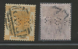 HONG KONG PERFINS - 8c QV Stamp With Perfin H S B Of Hong Kong Shanghai Bank - Other & Unclassified