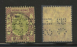 HONG KONG PERFINS - 12c Stamp With Perfin Of Hong Kong / Shanghai Bank - Other & Unclassified