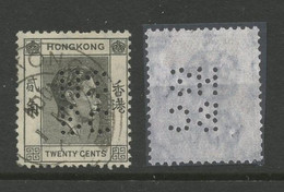 HONG KONG PERFINS - 20c Stamp With Perfin Of Hong Kong / Shanghai Bank - Autres & Non Classés