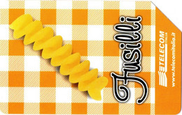 Scheda Telefonica TELECOM ITALIA "W LA PASTA - FUSILLI" - Catalogo Golden Lira N.1296, Usata - Food