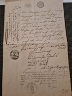 Papier Timbre 1838 Empreinte LAHR SIEGEN CARLSRUHE Légation De France - Brieven En Documenten