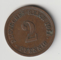 DEUTSCHES REICH 1911 G: 2 Pfennig, KM 16 - 2 Pfennig