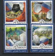SOCCER  - DJIBOUTIO - 2016 - RUSSIA WORLD CUP SET OF 4   MINT NEVER  HINGED - 2018 – Russia