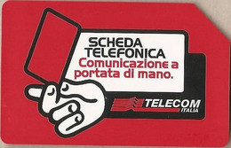 Scheda Telefonica TELECOM ITALIA "COMUNICAZIONE A PORTATA DI MANO" - Catalogo Golden Lira N.1281, Usata - Pubbliche Figurate Ordinarie