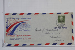 BE10 ANTILLEN NEDERLAND  BELLE LETTRE FDC  1953  A HAARLEM HOLLAND+SURCHARGE+AFFRANCH.PLAISANT - Curaçao, Nederlandse Antillen, Aruba