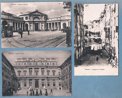 Italia. N. 3 Cartoline Inizio Anni 1900. Genova. Stazione Principe, Palazzo Ducale, Truogoli Di S. Brigida - Genova