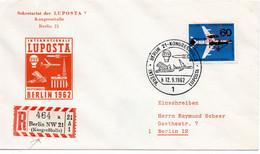 54785 - Berlin - 1962 - 60Pfg Luftpost M Perfin "LU POST A" EF A OrtsR-Bf BERLIN - INTERN. LUPOSTA - Aerei