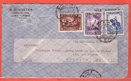 PEROU LETTRE PAR AVION DE 1936 DE LIMA POUR ROUBAIX FRANCE - Perù